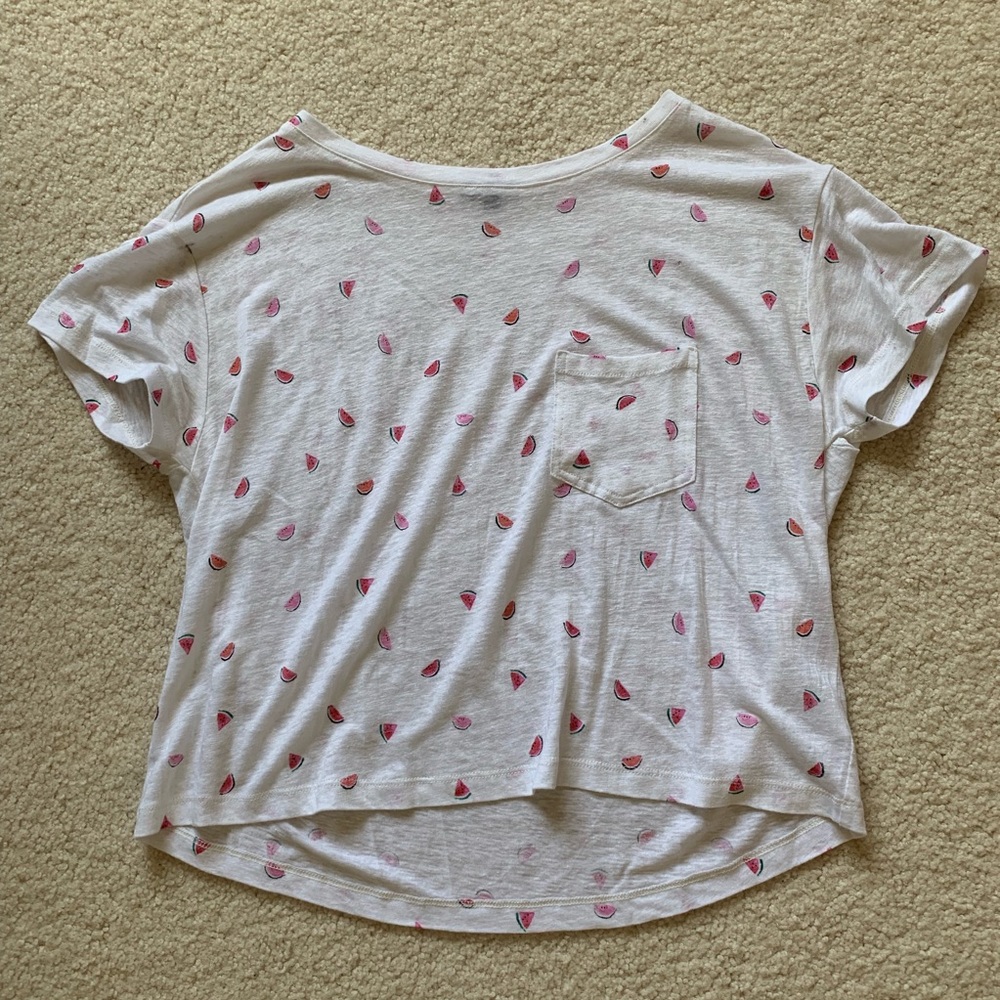 Rails Cropped Watermelon Print Linen T-Shirt Sz Xs - image 6